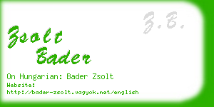 zsolt bader business card